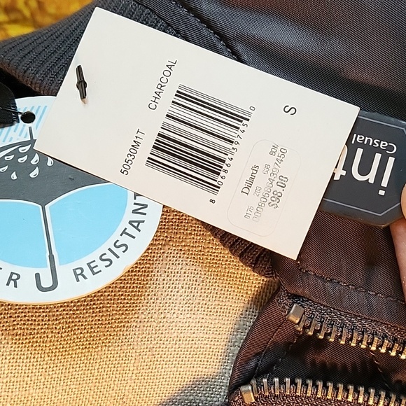 Intro Bomber Jackets From Dillard's, Charcole Gray With Quilted Lining - Picture 12 of 14